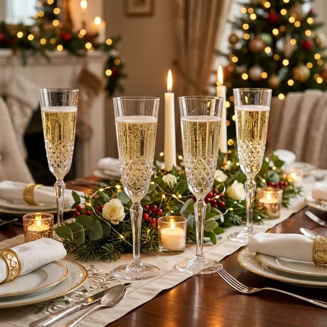 Jogo de Taças para Champanhe de Vidro 4 Peças