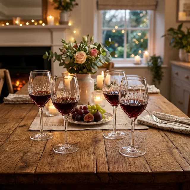 Jogo de Taças para Vinho de Vidro 4 Peças